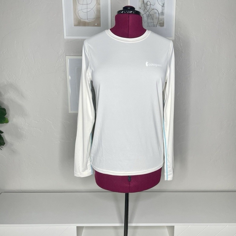 Cotopaxi Active Shirt‎ Womens M White Long Sleeve Recycled Polyester Hiking Tee